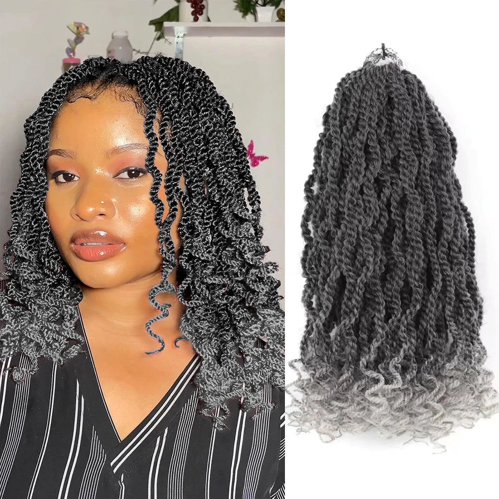 Wavy Senegalese Twist Crochet Hair – Pre-Looped Short Havana Twists with Curly Ends