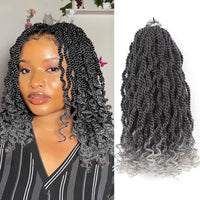 Wavy Senegalese Twist Crochet Hair – Pre-Looped Short Havana Twists with Curly Ends