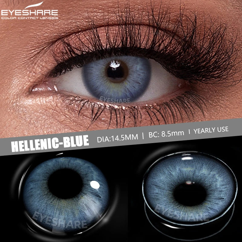 EYESHARE 1pair New Color Contact Lenses for Eyes Brown Eyes Lens Fashion Blue Lenses Green Beautiful Pupil Yearly Gray Contact