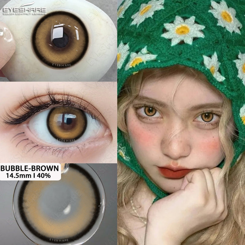 EYESHARE 1Pair New Color Contact Lenses for Eyes Natural Brown Eyes Contacts Lenses Yearly Fashion Blue Eyes Lens Colored Lens