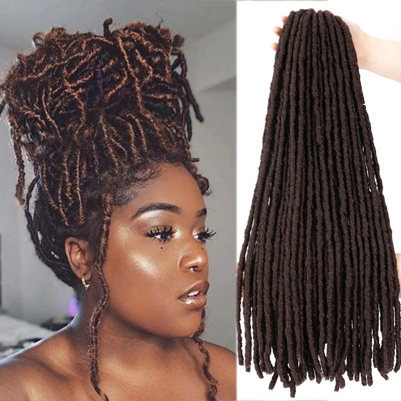 Dreadlocks Hair Synthetic Faux Locs Crochet Braids Ombre Color