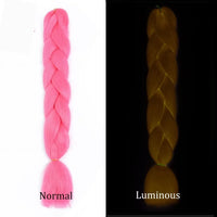 24 Inch Glow in the Dark Braiding Hair – Synthetic Rainbow Jumbo Braid Extensions