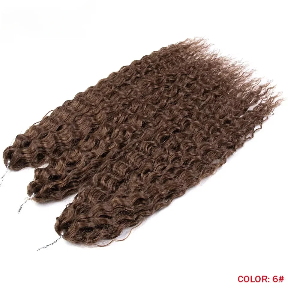22 Inch Ombre Blonde Rainbow Water Wave Crochet Hair – 300g Synthetic Curly Braiding Extensions