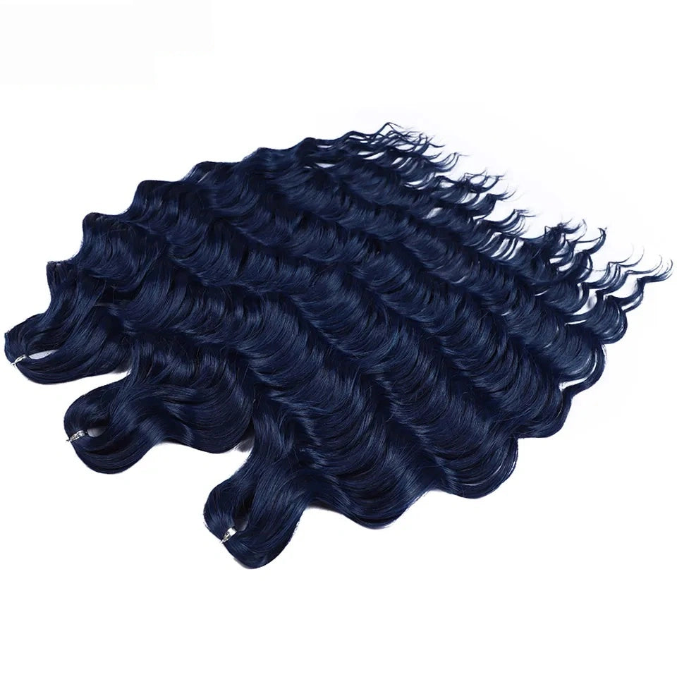 Water Wave Ombre Blonde Braiding Hair Extensions – Deep Wave Afro Curl Crochet for Women