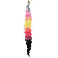 24 Inch Colored Deep Wave Crochet Hair – Synthetic Water Wave Braiding Extensions