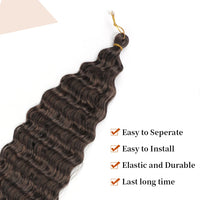 Ocean Wave Crochet Hair 22 Inch Deep Wave Curly Braiding Hair Soft Synthetic Crochet Braids for Black Women