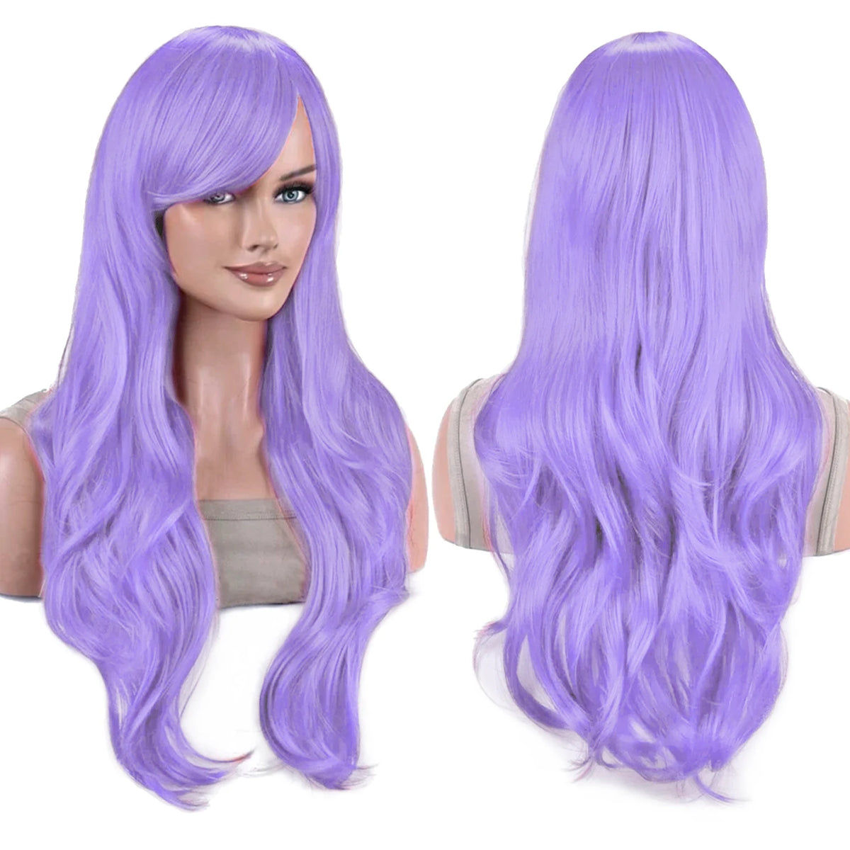 70cm Long Colorful Synthetic Hair Water Wavy Cosplay Wigs with Bangs Costume Wig for Women