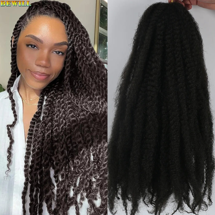 18 Inch Marley Twist Crochet Hair – Ombre Black to Blonde Synthetic Afro Braiding Hair