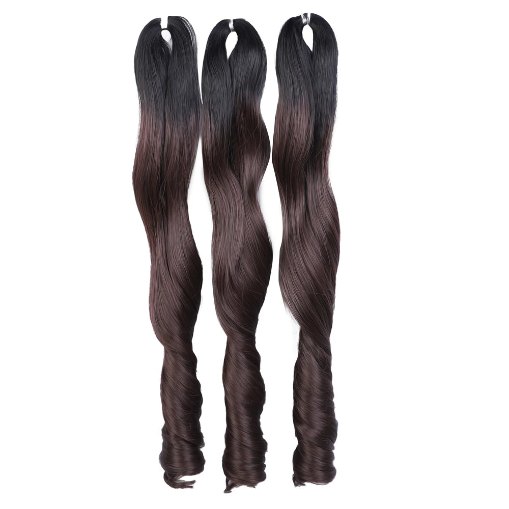 18 Inch French Curly Crochet Braiding Hair Synthetic Blonde Loose Wave Braids Hair Spiral Curls Hair Extensions