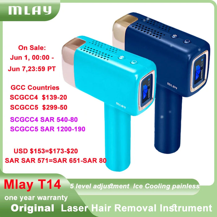 MLAY T14 Laser Hair Removal IPL Laser Epilator ICE Cold 500000 Flashes 3IN1Automat Home use For Women Men Body Depilador a laser