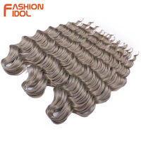 24 Inch Synthetic Hair Water Wave Braiding Hair Extensions Ombre Blonde Deep Wave Afro Curl Twist Crochet Hair for Women