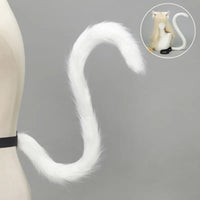 Handmade Plush Cat Ear Headband & Tail Set – Realistic Animal Cosplay Kit for Anime, Halloween & Furry Events
