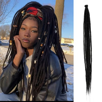 24 Inch Dreadlock Extensions (10 Strands/Pack) – Handmade Crochet Hair