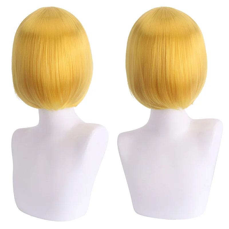 Short Cosplay Bob Wig – Face Contouring Thick Synthetic Hair Wig, Colorful Heat Resistant Fiber Wig