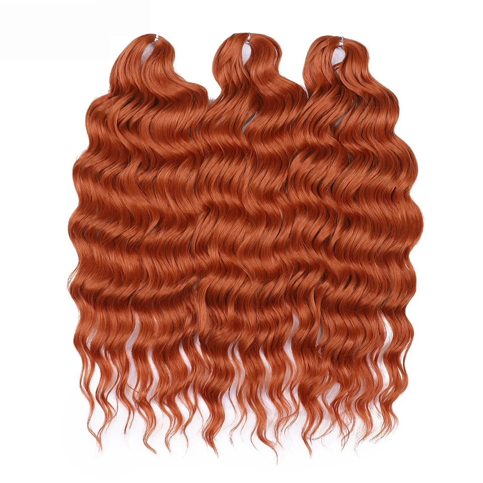 Water Wave Ombre Blonde Braiding Hair Extensions – Deep Wave Afro Curl Crochet for Women