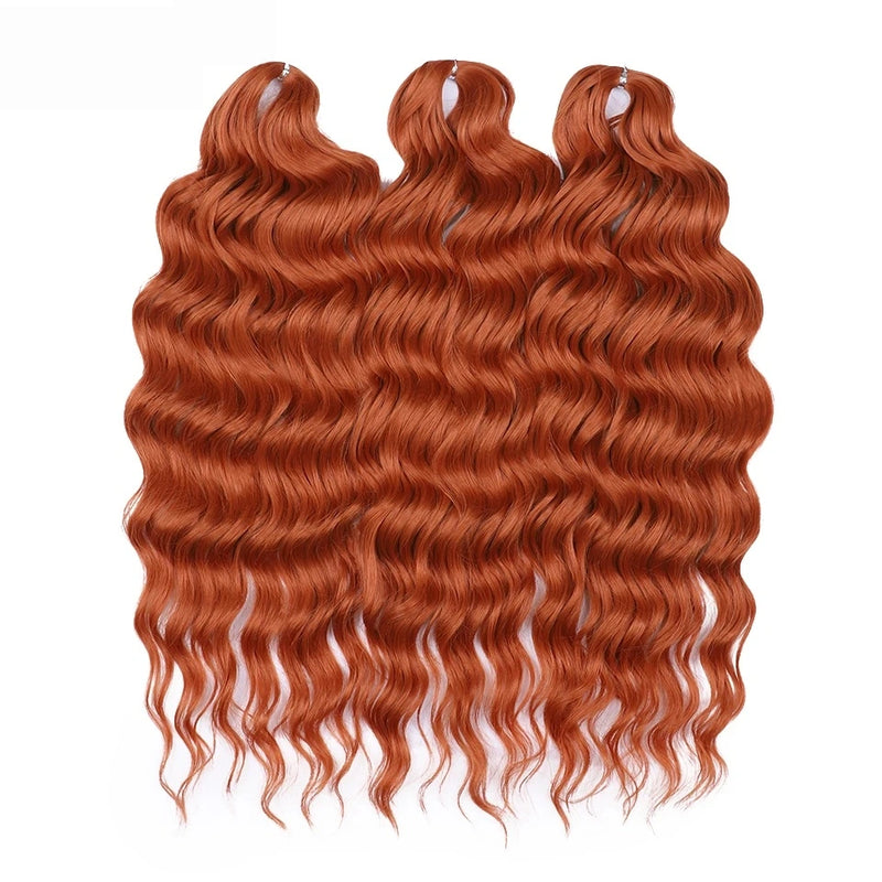 Water Wave Ombre Blonde Braiding Hair Extensions – Deep Wave Afro Curl Crochet for Women