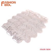 24 Inch Body Wave Crochet Hair – Synthetic Ombre Blonde Goddess Crochet Braids Natural Wavy Extensions