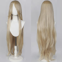 100cm Long Straight Synthetic Wig with Bangs – Pink Purple Cosplay Wig for Women