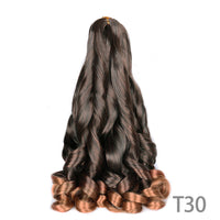 1B/Pink 24" Synthetic French Curly Braiding Hair Pre Stretched Loose Wavy Spiral Curl Crochet Braids Hair Extensions for Women