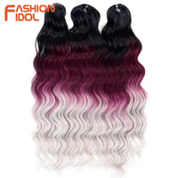 24 Inch Synthetic Hair Water Wave Braiding Hair Extensions Ombre Blonde Deep Wave Afro Curl Twist Crochet Hair for Women