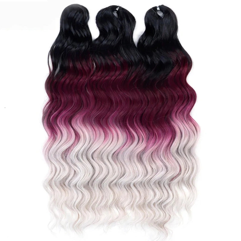 Water Wave Ombre Blonde Braiding Hair Extensions – Deep Wave Afro Curl Crochet for Women