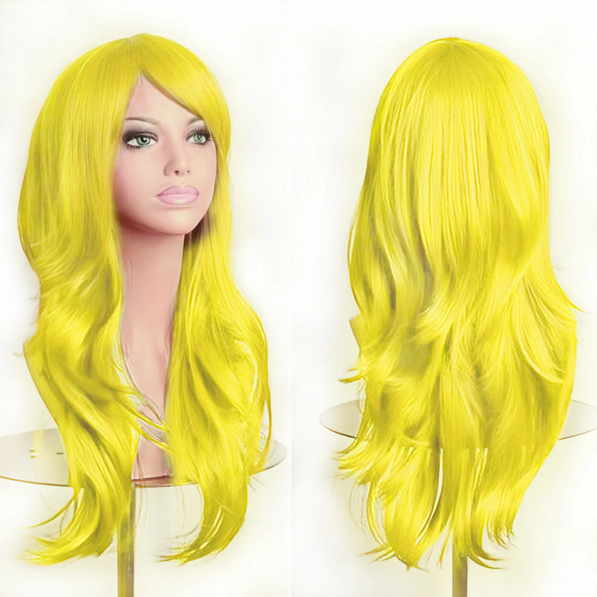 Soowee 70cm Long Synthetic Wigs Pink Purple Cosplay Wig Wavy Halloween Costume Hair Fake Hairpieces for Women