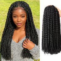 Passion Twist Red Hair 18 Inch Red Burgundy Pre-twisted Passion Twists Crochet Hair Pre-looped Curly synthetic Hair for Women