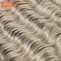 24 Inch Synthetic Hair Water Wave Braiding Hair Extensions Ombre Blonde Deep Wave Afro Curl Twist Crochet Hair for Women