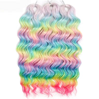 Water Wave Ombre Blonde Braiding Hair Extensions – Deep Wave Afro Curl Crochet for Women