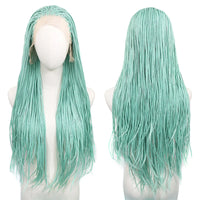 28Inch Pink Highlight Box Braided Wigs for Women Knotless Goddess Box Braid Lace Front Wig Colored Crochet Braid Synthetic Wig