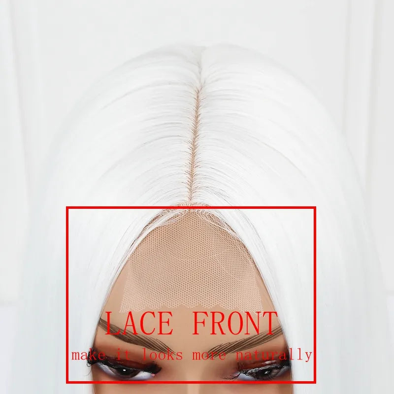 Lace Wig Synthetic Front Lace Wigs Straight Hand-tied Brown Blonde  Black White Wigs for Women Long Straight Daily Wear