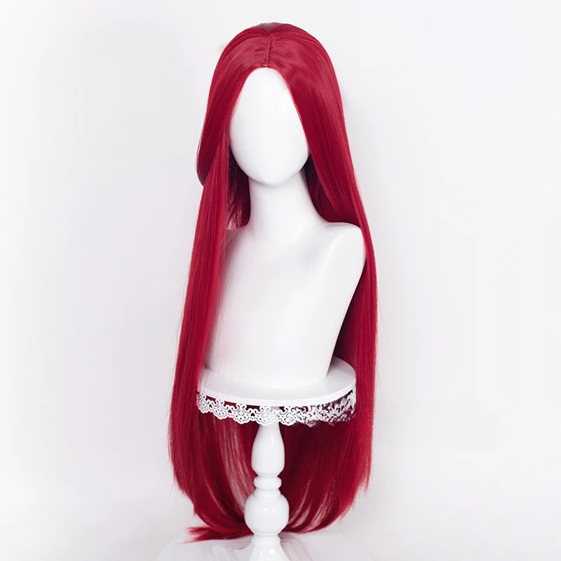 Long Straight Cosplay Wig 100cm Centre Parting Central Split Blond Pink Red Purple Heat Resistant Synthetic Hair Wigs