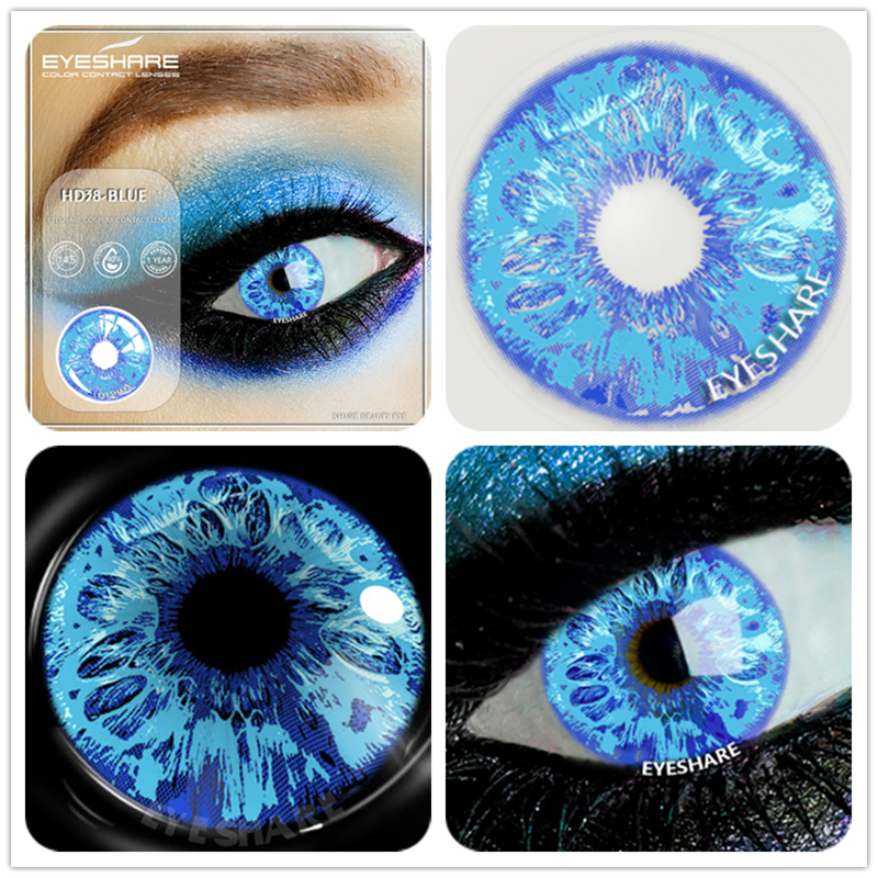 EYESHARE 2pcs Color Contact Lenses For Eyes Anime Cosplay Colored Lenses Purple Multicolored Lenses Contact Lens Beauty Makeup