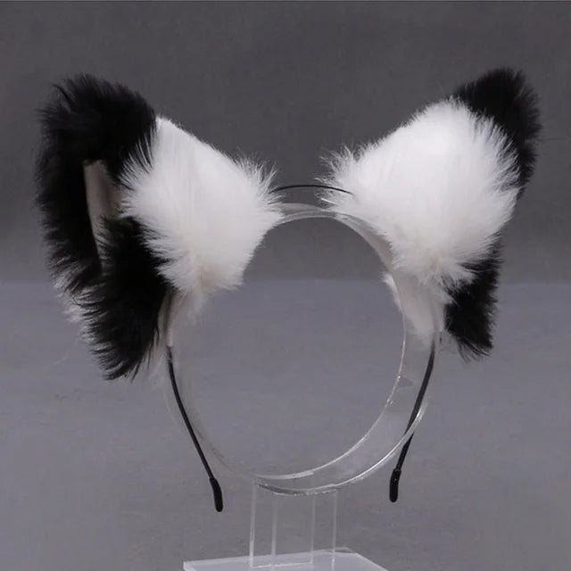 Furry Animal Cat Fox Ear Hair Hoops Party Cosplay Fur Hairband Girls Fashion Halloween Anime Headbands Headwear Hair Accessories