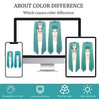 Long Teal Double Ponytail Wig Cosplay Inspired Synthetic Wig