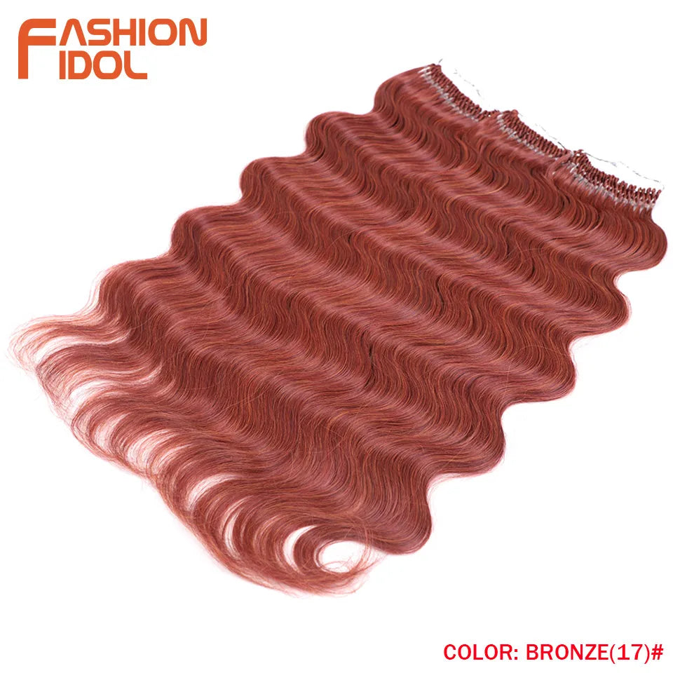 24 Inch Body Wave Crochet Hair – Synthetic Ombre Blonde Goddess Crochet Braids Natural Wavy Extensions