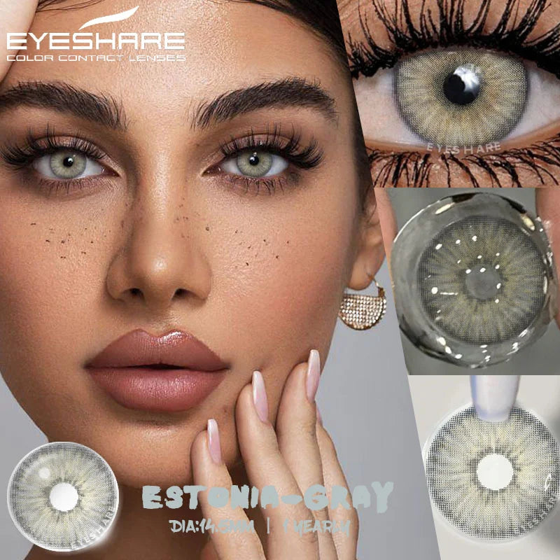 EYESHARE 1Pair Colored Contact Lenses for Eyes Gray Pupis Blue Lens Green Eye Lenses Yearly Fashion Lenses Cosmetic Eye Contacts
