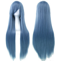 80cm Long Straight Cosplay Wig Synthetic Heat Resistant Wig for Women Party Costume Hair
