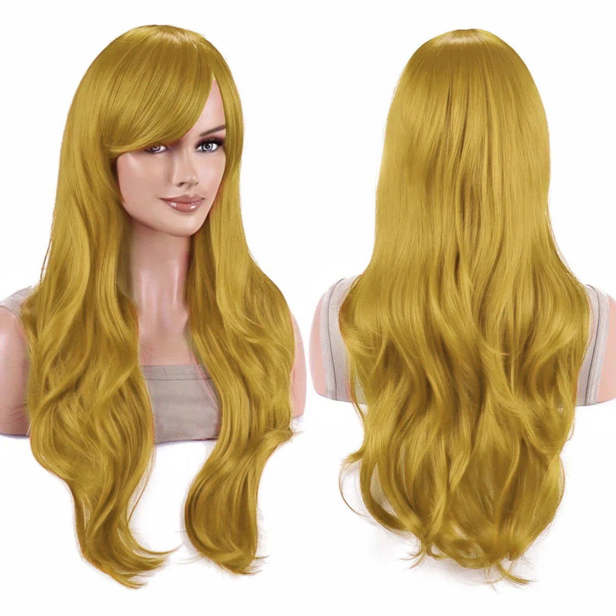 70cm Long Colorful Synthetic Hair Water Wavy Cosplay Wigs with Bangs Costume Wig for Women