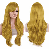 70cm Long Colorful Synthetic Hair Water Wavy Cosplay Wigs with Bangs Costume Wig for Women