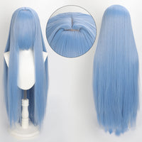 100cm Colourful Wig Long Staight Cosplay Anime Costume Party Wigs Synthetic Heat Resistant Wig