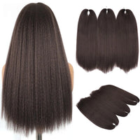 24" Yaki Straight Braiding Hair – Soft & Full (3 Packs)