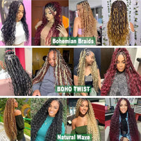 28 Inch Deep Wave Crochet Hair | Synthetic Ocean Wave Braiding Extensions