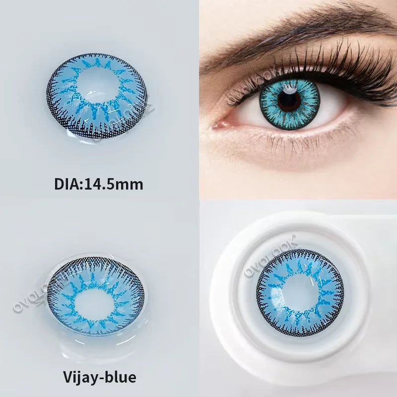 OVOLOOK-1 Pair/2pcs Lenses Cosplay Anime Contact Lenses for Eyes Vision Correction Comestic Myopia Prescription Contact Lenses