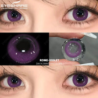 EYESHARE 1pair Colored Contact Lenses for Eyes Purple Lenses Fashion Colorful Beautiful Pupil Lens Yearly Cosmetic Eye Contacts