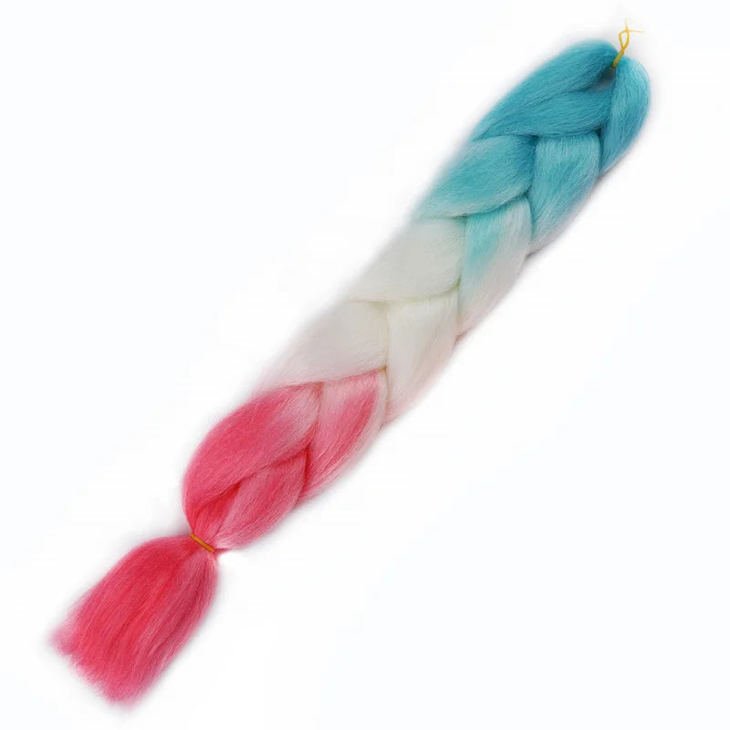Ombre Synthetic Braiding Hair Extensions Jumbo Braids For Women Braids 24'' 100g Two Tone Ombre Color Pink Black Blue Wholesale