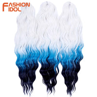24 Inch Synthetic Hair Water Wave Braiding Hair Extensions Ombre Blonde Deep Wave Afro Curl Twist Crochet Hair for Women