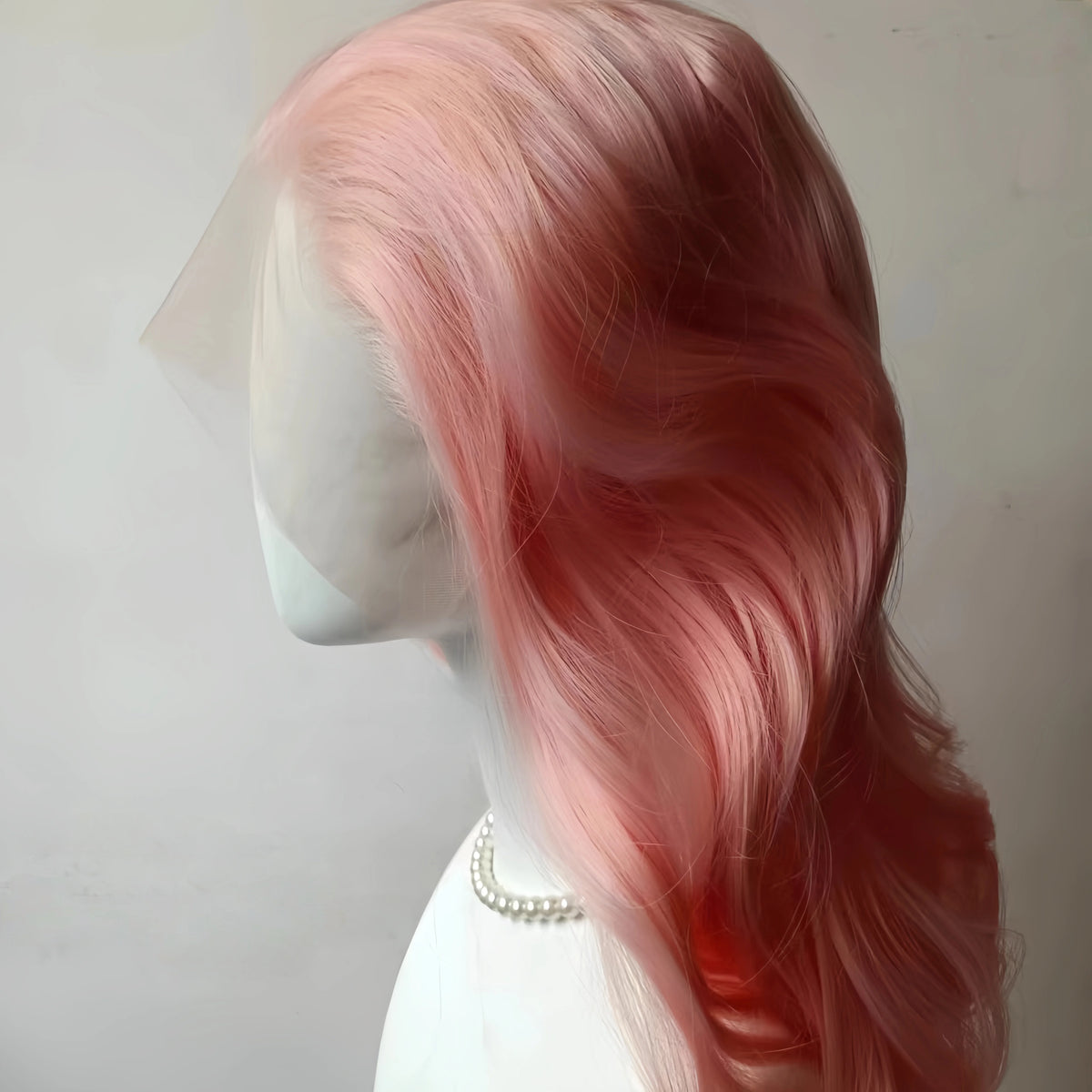 Pink Long Wavy Synthetic Wig – 13x4 Lace Front Cosplay Wig for Women