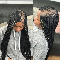 Faux Locs Crochet Cornrow Braided Wig Synthetic Full Lace Knotless Box Braids Wig