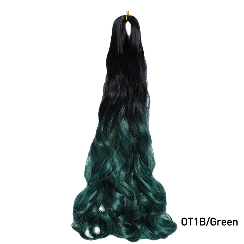 French Curls Braiding Hair Extensions Synthetic Hair Loose Wave Spiral Curl Braids High Temperature Ombre Pre Stretched Hair